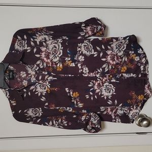 3 for $10 Purple Floral Button Down